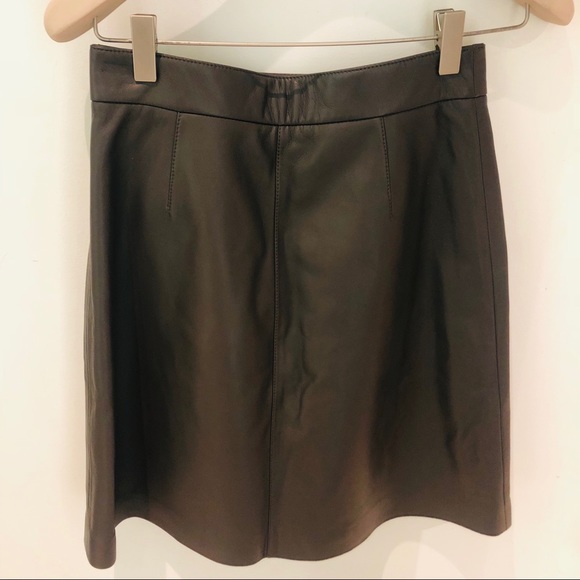 $94🔥L.K.Bennett olive green leather skirt size4US - Picture 4 of 6